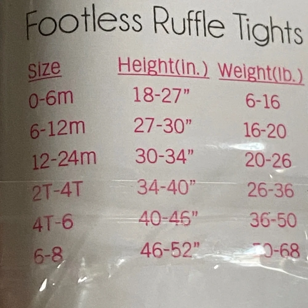 Ruffle Butts Kids Footless Ruffle Tights - White, Purple, Tan Size 12-24 months